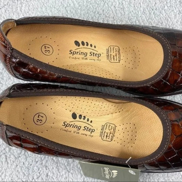 NEW SPRING STEP‎ KART II SHOES Wedge Womens 6.5 us or 37 Croco Embossed Brown - Picture 13 of 16